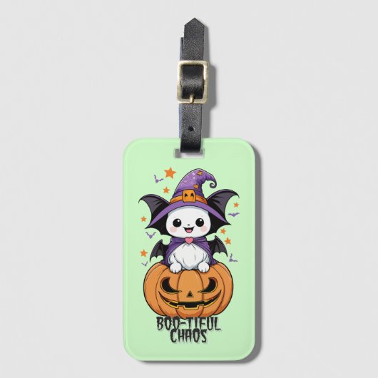 いたずら | こうもり、帽子、カボチャ ラゲッジタグ (正面縦)