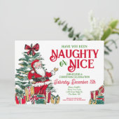 いたずら？それともいい子？クリスマスパーティーの招待 招待状 (スタンド正面)