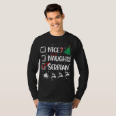 いたずらorいい子 セルビアのクリスマス ユーモアサンタ帽子 tシャツ (正面フル)