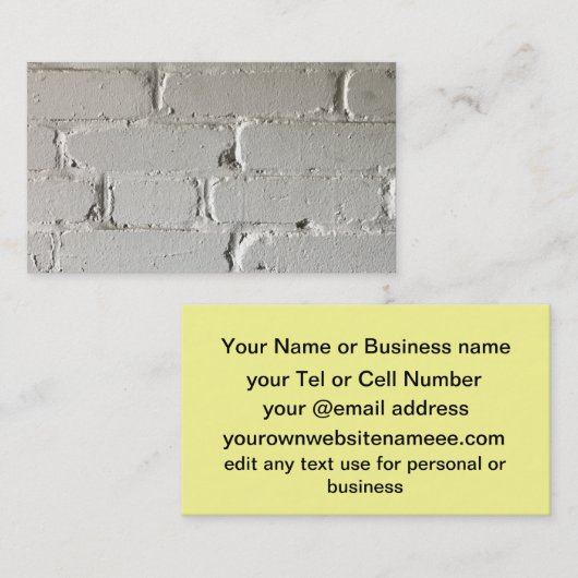 いたるところが付いている古く白いレンガ壁 名刺 (正面/裏面)