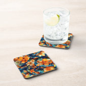 いたるところでオレンジ色の花 コースター (右側)