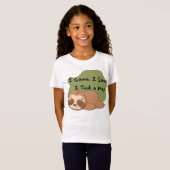 いた。見た。寝た。面白いナマケモノの名言デザイン Tシャツ (正面フル)