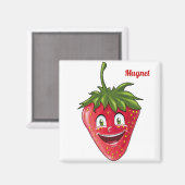 いちごおもしろいのフルーツ色彩の鮮やかの手 マグネット (正面/裏面)