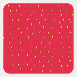 いちごおもしろいの背景の赤 スクエアシール