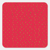 いちごおもしろいの背景の赤 スクエアシール (正面)