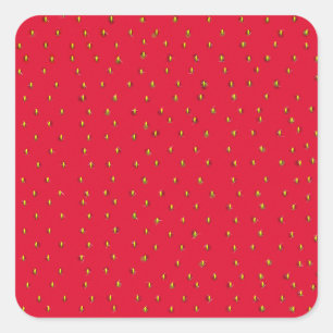 いちごおもしろいの背景の赤 スクエアシール