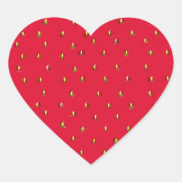 いちごおもしろいの背景の赤 ハートシール