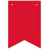 いちごおもしろいの背景の赤 バンティングフラッグ (第1の旗)