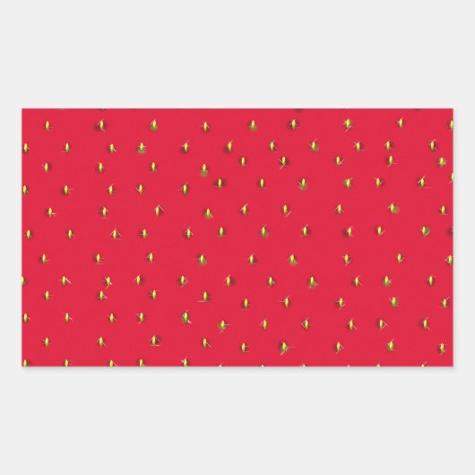 いちごおもしろいの背景の赤 長方形シール (正面)