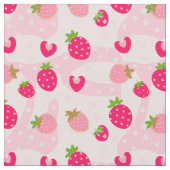 いちごおもしろいは、ピンク色で渦巻く。 ファブリック (クローズアップ)