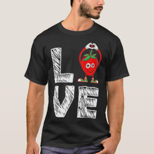 いちごおもしろいフルーツ恋人の食べ物 – I Love Strawb Tシャツ