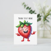 いちごおもしろい好きの追加文字 ポストカード (スタンド正面)