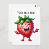 いちごおもしろい好きの追加文字 ポストカード (正面/裏面)