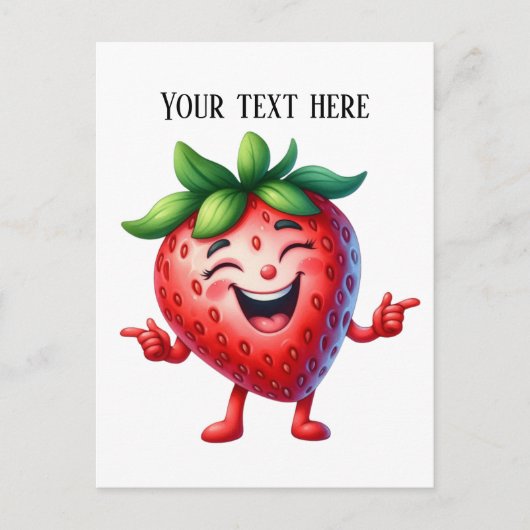 いちごおもしろい好きの追加文字 ポストカード (正面)