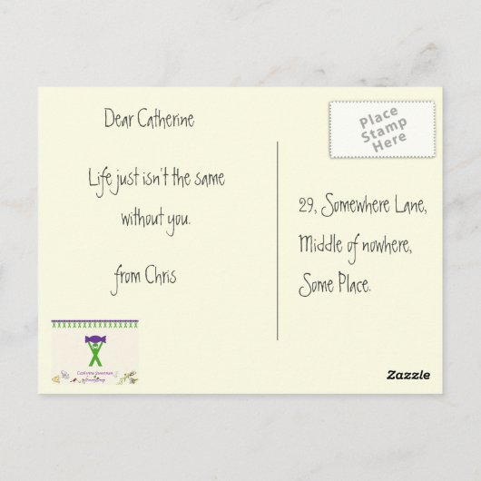 いちごおもしろい&クリー予測できなム漫画のラブアート ポストカード (裏面)