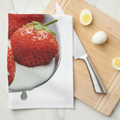 いちごおよびクリーム キッチンタオル (四つ折り)