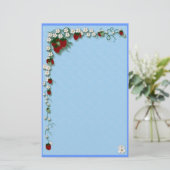 いちごおよび花 便箋 (スタンド正面)