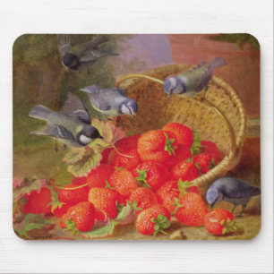 いちごおよびBluetitsの静物画 マウスパッド