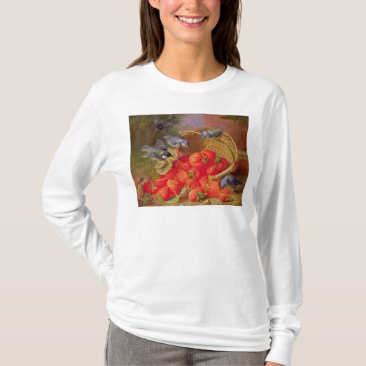 いちごおよびBluetitsの静物画 Tシャツ (正面)