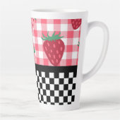 いちごお洒落とチェッカーボード カフェラテマグ (右)