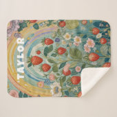 いちごお洒落パッチ シェルパブランケット (正面(横))