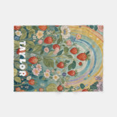 いちごお洒落パッチ フリースブランケット (正面(横))