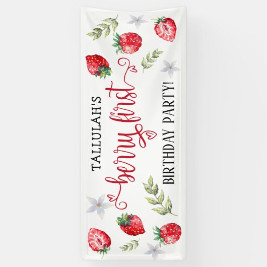 いちごかわいらしの「Berry First」 1回目の誕生日 横断幕 (縦)