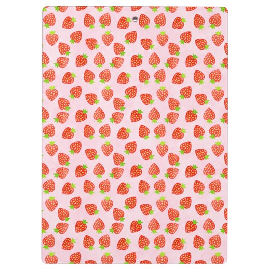 いちごかわいらしクリームのパタパーソナライズされたーン クリップボード (裏面)