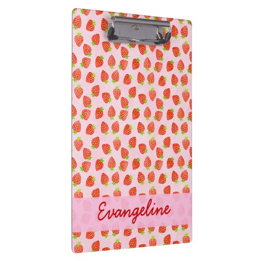 いちごかわいらしクリームのパタパーソナライズされたーン クリップボード (右)