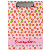 いちごかわいらしクリームのパタパーソナライズされたーン クリップボード (正面)