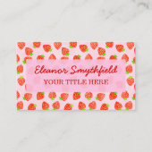 いちごかわいらしクリームのパタパーソナライズされたーン 名刺 (正面)