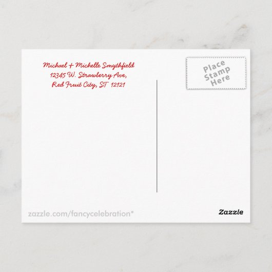 いちごかわいらしクリーム模様 ポストカード (裏面)