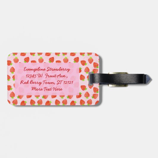 いちごかわいらしクリーム模様 ラゲッジタグ (裏面横)