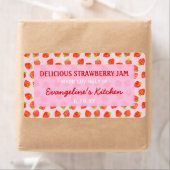 いちごかわいらしパーソナライズされたジャム瓶 ラベル (インサイチュ)