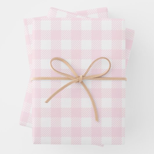 いちごかわいらしミルクシェイクピンクバッファロープレイド ラッピングペーパーシート (インサイチュ)