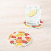 いちごが付いている抽象的なパターン コースター (側面)