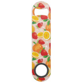 いちごが付いている抽象的なパターン スピード栓抜き (裏面)