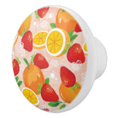 いちごが付いている抽象的なパターン セラミックノブ (右)