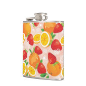 いちごが付いている抽象的なパターン フラスク (左)