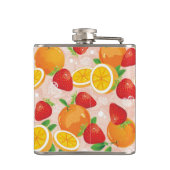 いちごが付いている抽象的なパターン フラスク (裏面)