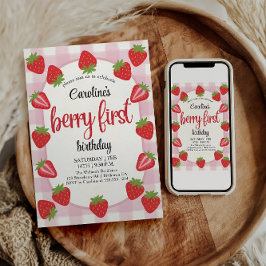 いちごちゃん1歳の誕生日パーティー ベリー初めての記念写真 招待状