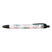 いちごと花柄 黒ボールペン (トップ)