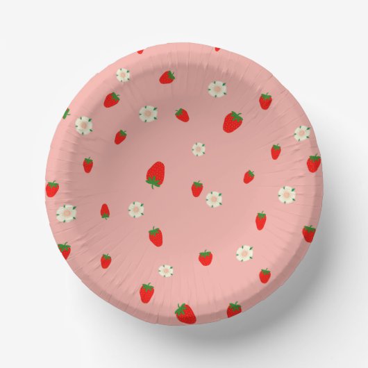 いちごと花 ペーパーボウル (正面)