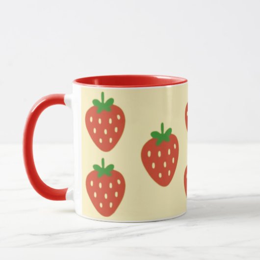 いちごと陽光のツートンコーヒーマグ マグカップ (左)