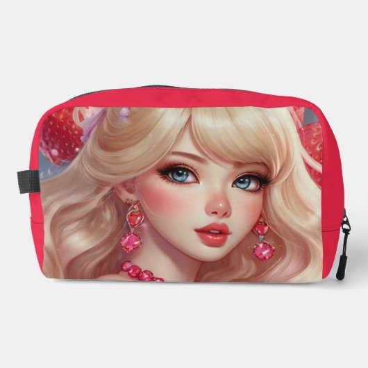 いちごのかわいさ Print Cut Sew Bag ドップキット (正面)