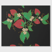 いちごのつる植物の包装紙 ラッピングペーパー (フラット)