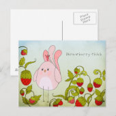 いちごのひよこ ポストカード (正面/裏面)