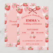 いちごのように甘いBirthday+Invitation+Girl 招待状 (正面/裏面)
