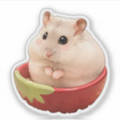 いちごのカップに入ったクリーム シール (正面)
