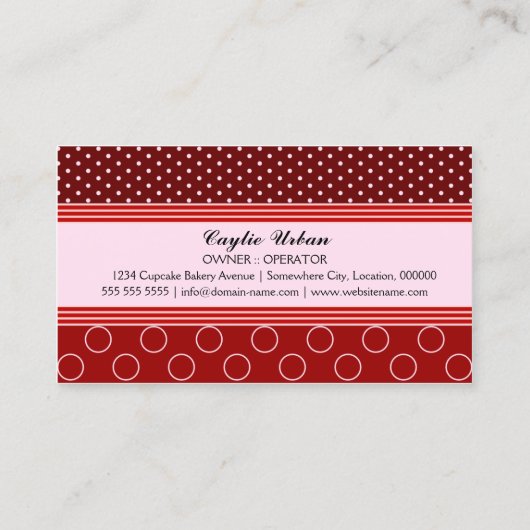 いちごのカップケーキのベーカリー 名刺 (裏面)